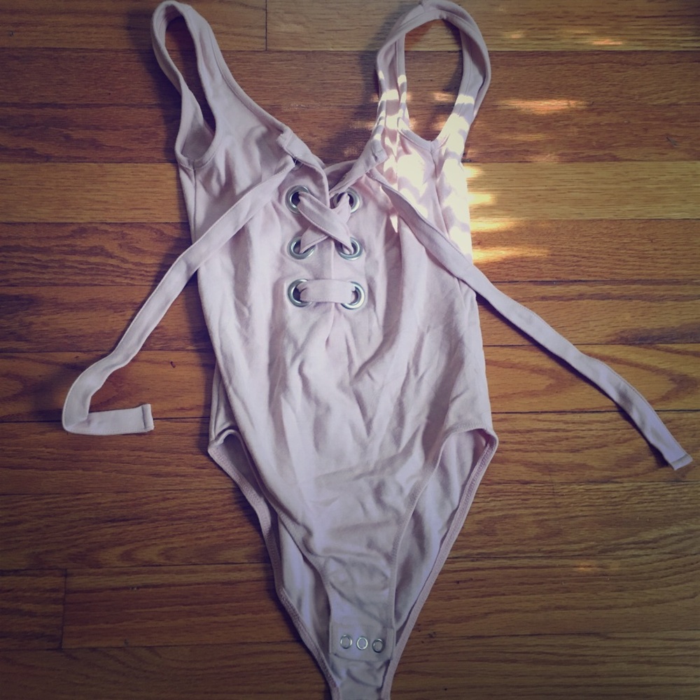 Lace-up topshop bodysuit